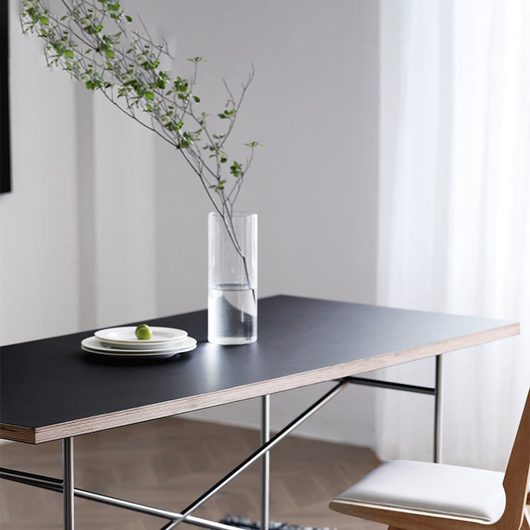 Rectangle Shape Dining Table Solid Wood Table Luxury Style with Sled Base