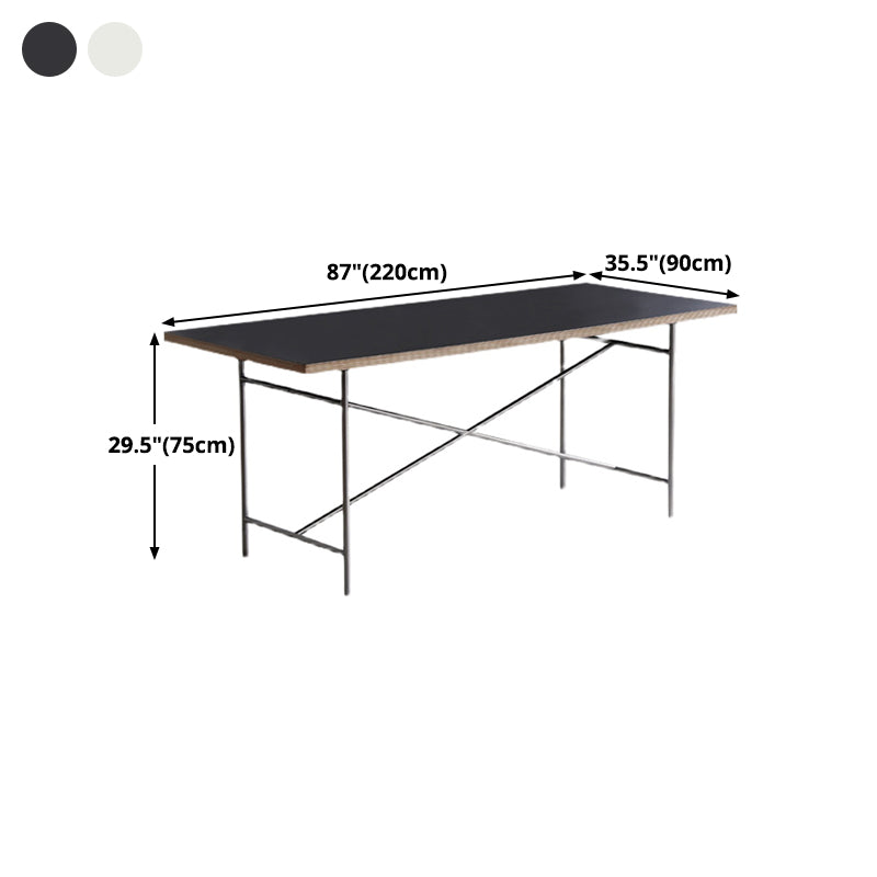 Rectangle Shape Dining Table Solid Wood Table Luxury Style with Sled Base