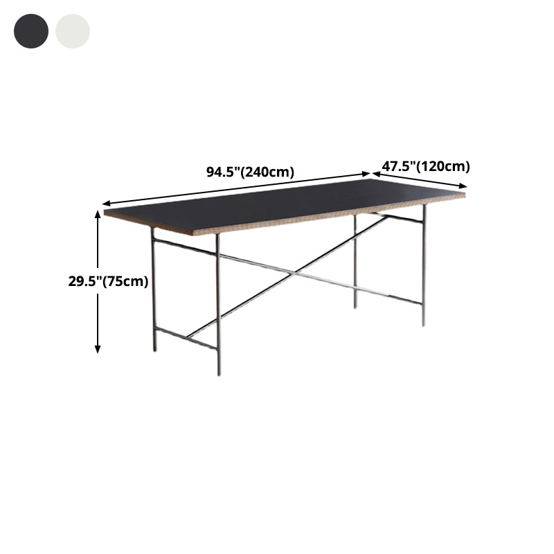 Rectangle Shape Dining Table Solid Wood Table Luxury Style with Sled Base