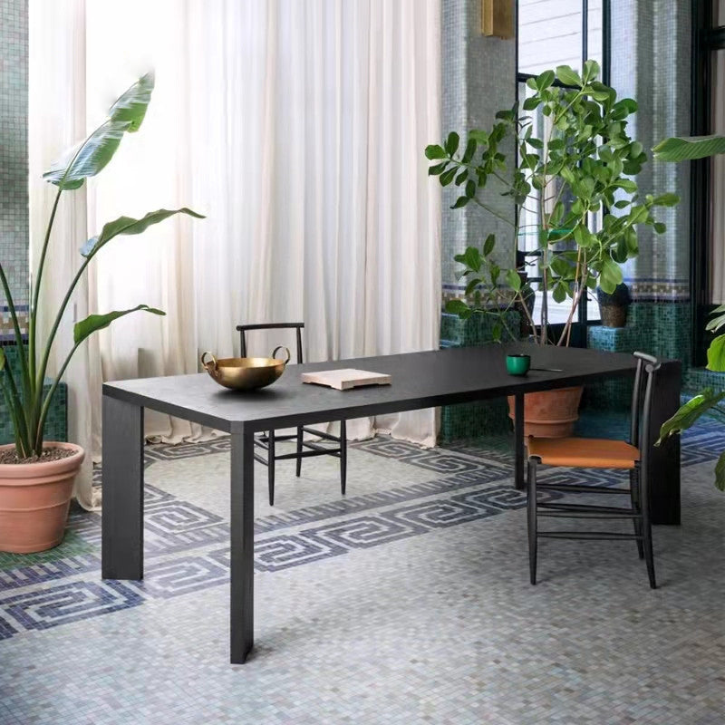 Rectangle 4 Legs Industrial Table Fixed Table of Pinewood Solid Wood