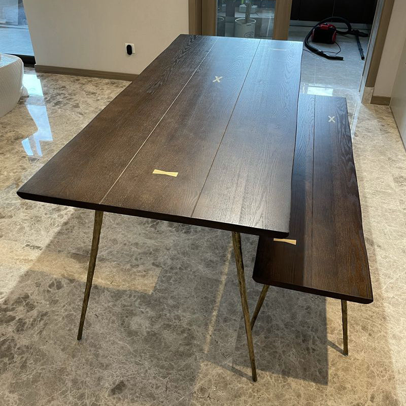Traditioneller luxuriöser Rechtecktisch Eiche Massivholz Dichtungstisch mit 4 Beinen
