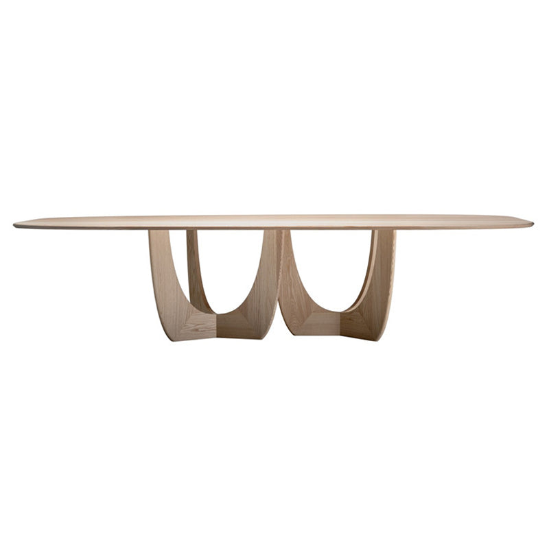 Mesa de comedor de madera sólida Simplicidad Simplicidad Doble pedestal para comedor