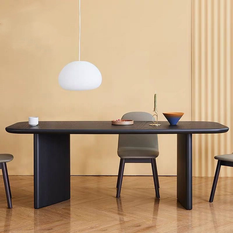 Solid Wood Contemporary Rectangle Table Pine Wood Top Table for Dining Room
