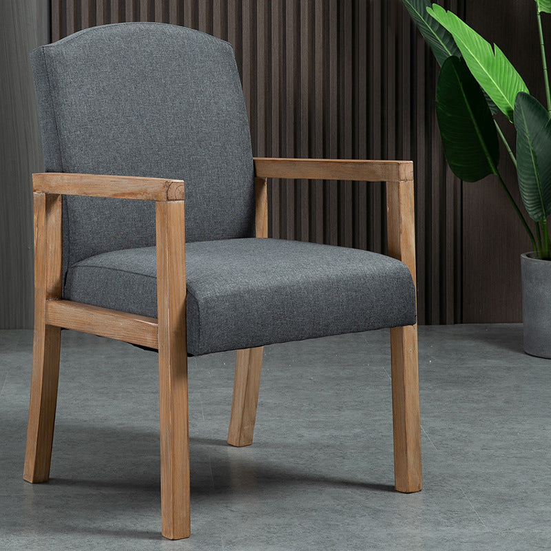 Contemporary Dining Arm Chair Matte Finish Solid Wood Parsons Chair with 4 Legs
