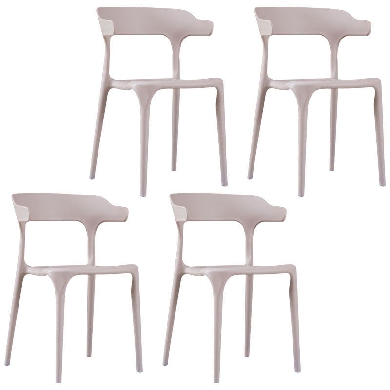 Zeitgenössisches Restaurant Plastik Arm Arm Stuhl Mattes Finish Open Back Speisestuhl