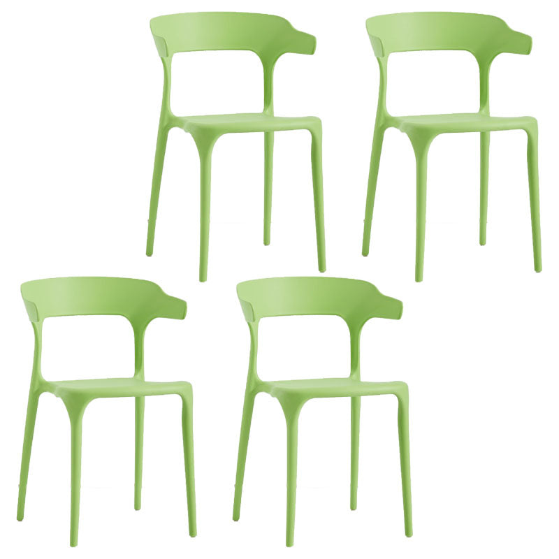 Zeitgenössisches Restaurant Plastik Arm Arm Stuhl Mattes Finish Open Back Speisestuhl