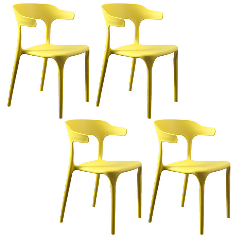 Zeitgenössisches Restaurant Plastik Arm Arm Stuhl Mattes Finish Open Back Speisestuhl