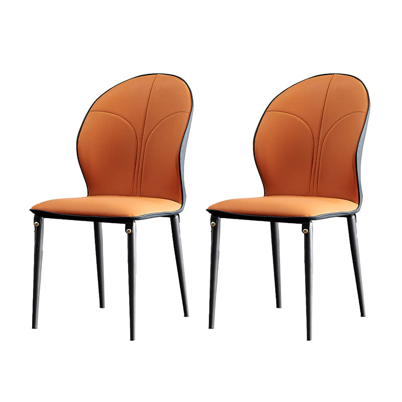 Sillas de comedor de metal de estilo moderno, sillas laterales sin brazos con respaldo de cocina