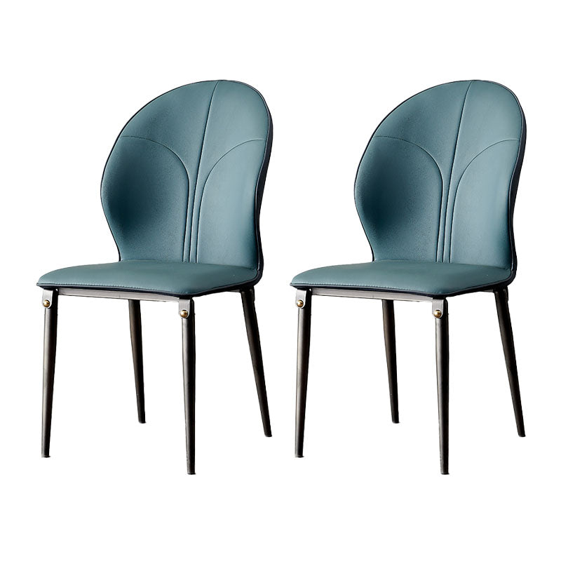 Sillas de comedor de metal de estilo moderno, sillas laterales sin brazos con respaldo de cocina