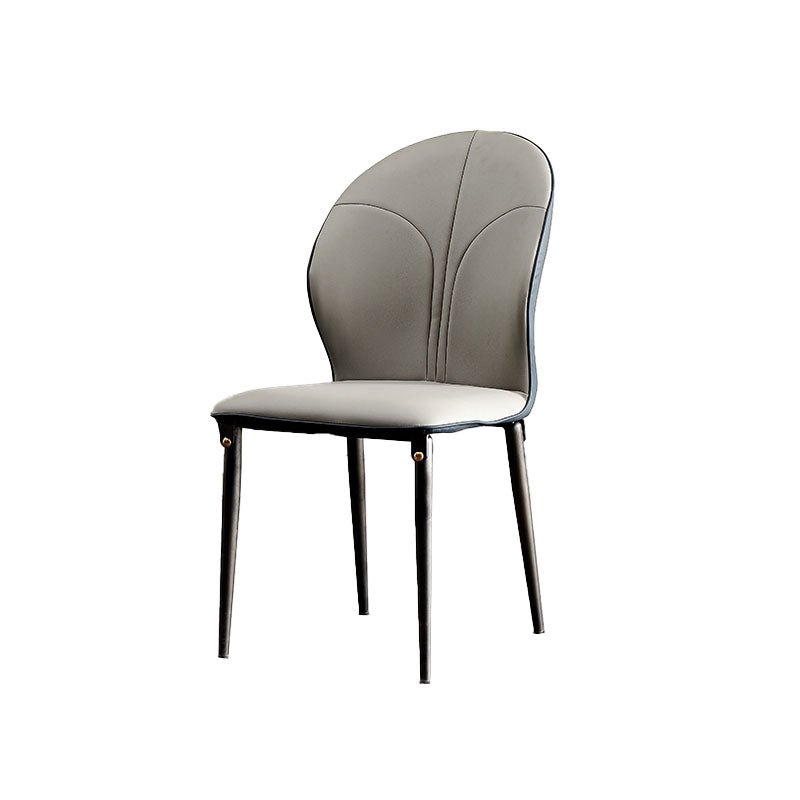 Contemporary Style Metal Dining Chairs Kitchen Wingback Armless Side Chairs