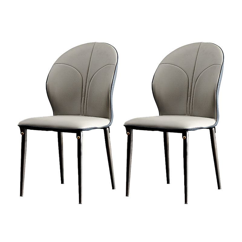 Sillas de comedor de metal de estilo moderno, sillas laterales sin brazos con respaldo de cocina