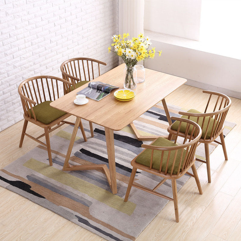 Sillón de madera contemporáneo Silla de comedor con respaldo natural Windsor para cocina