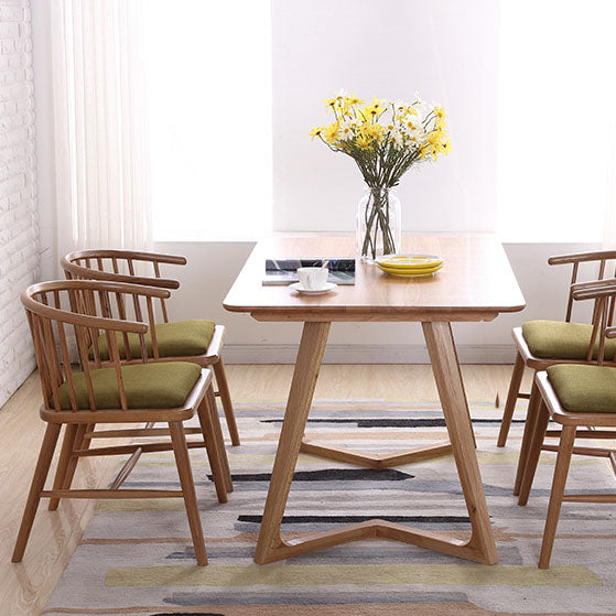 Sillón de madera contemporáneo Silla de comedor con respaldo natural Windsor para cocina
