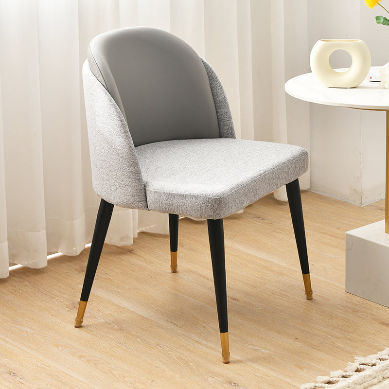 Scandinavian Style Upholstered Armless Dining Chairs Solid Back Dining Side Chair