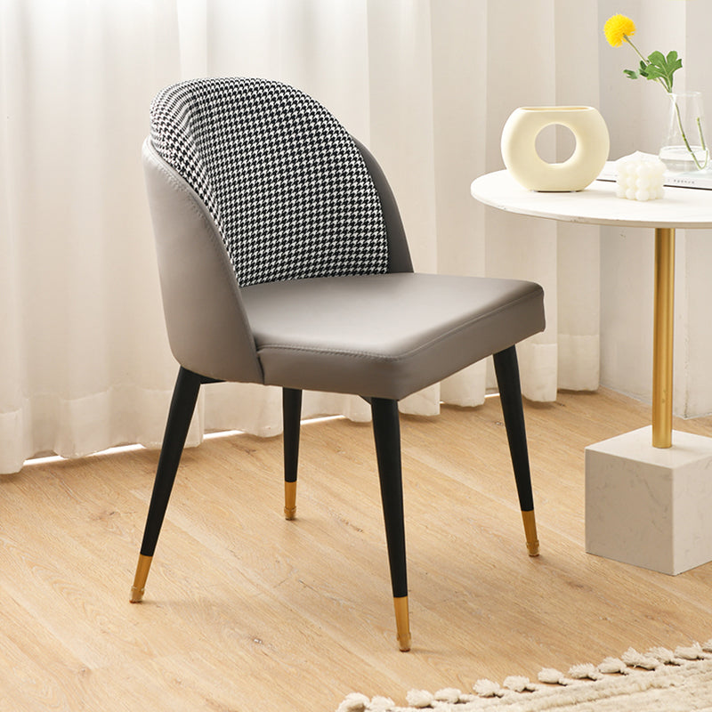 Scandinavian Style Upholstered Armless Dining Chairs Solid Back Dining Side Chair