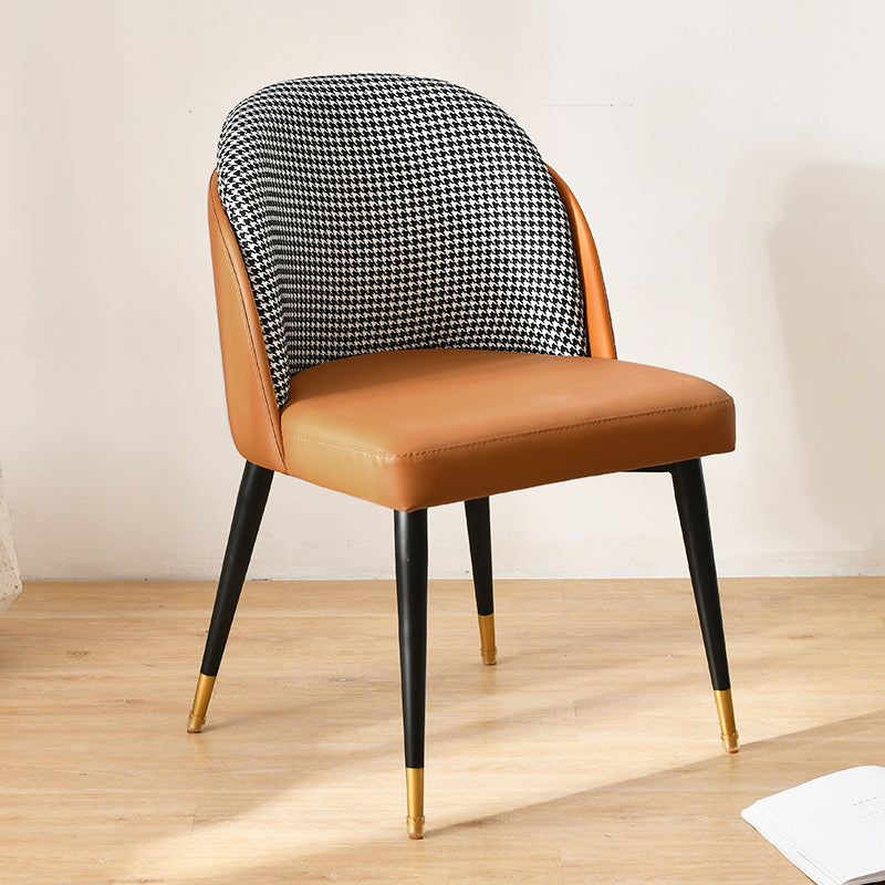 Scandinavian Style Upholstered Armless Dining Chairs Solid Back Dining Side Chair