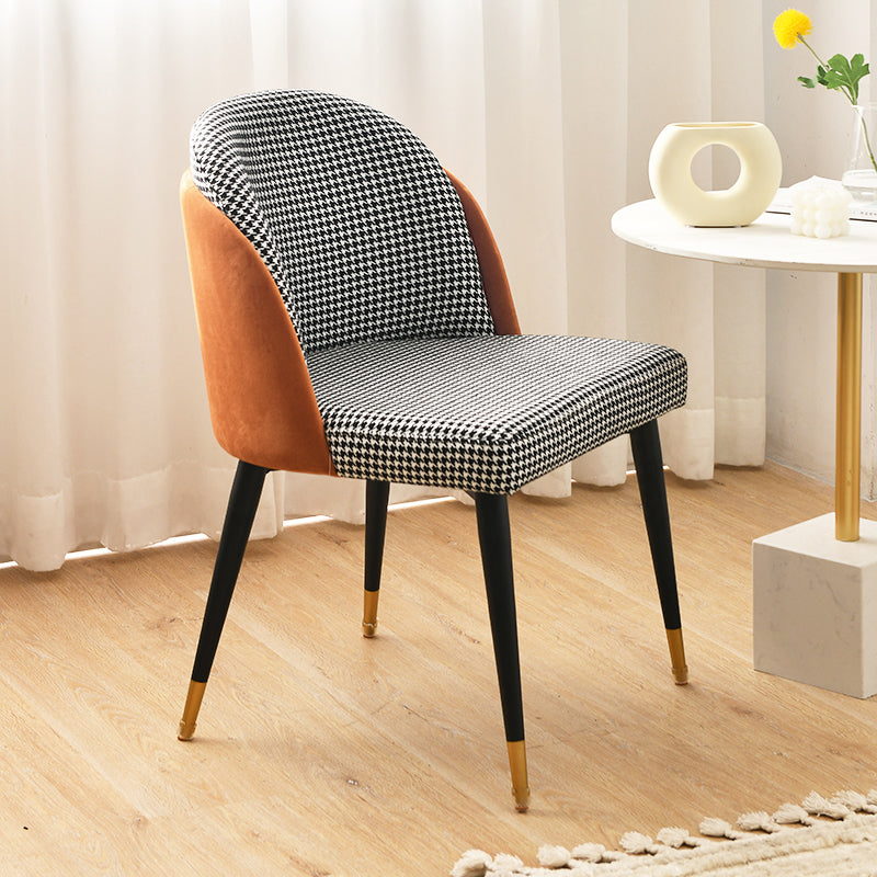 Scandinavian Style Upholstered Armless Dining Chairs Solid Back Dining Side Chair