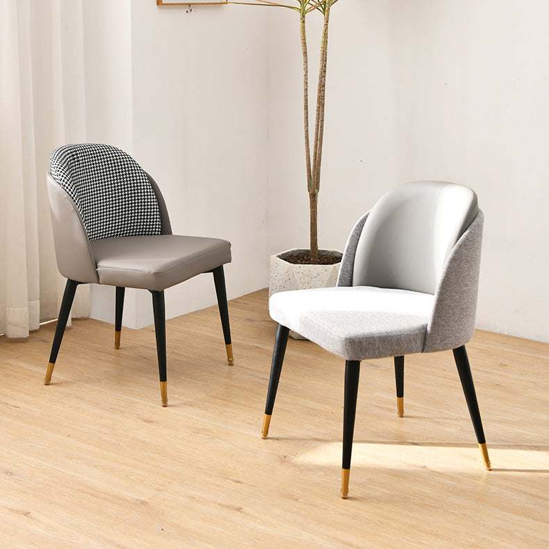 Sillas de comedor sin brazos tapizadas estilo escandinavo con respaldo sólido que cena la silla lateral