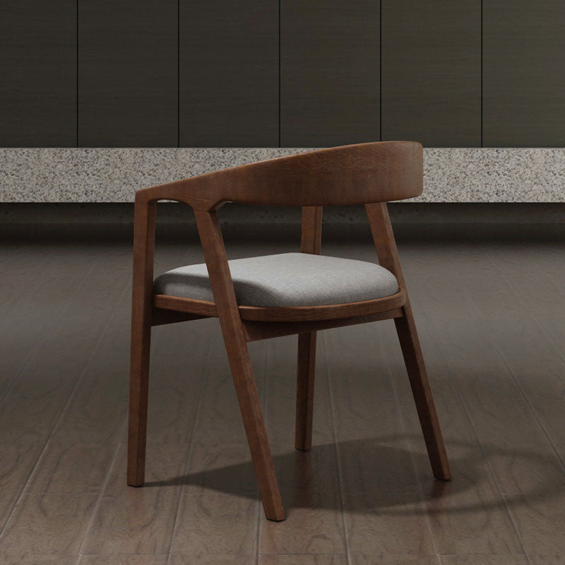 Silla de comedor de estilo tradicional, silla de comedor con brazo de cocina y patas de madera