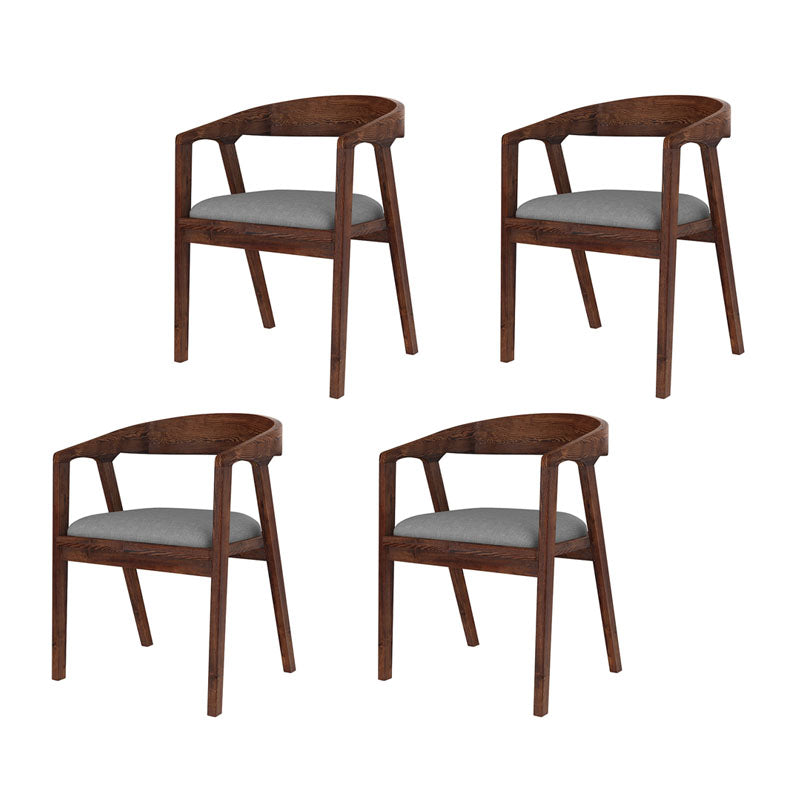 Silla de comedor de estilo tradicional, silla de comedor con brazo de cocina y patas de madera