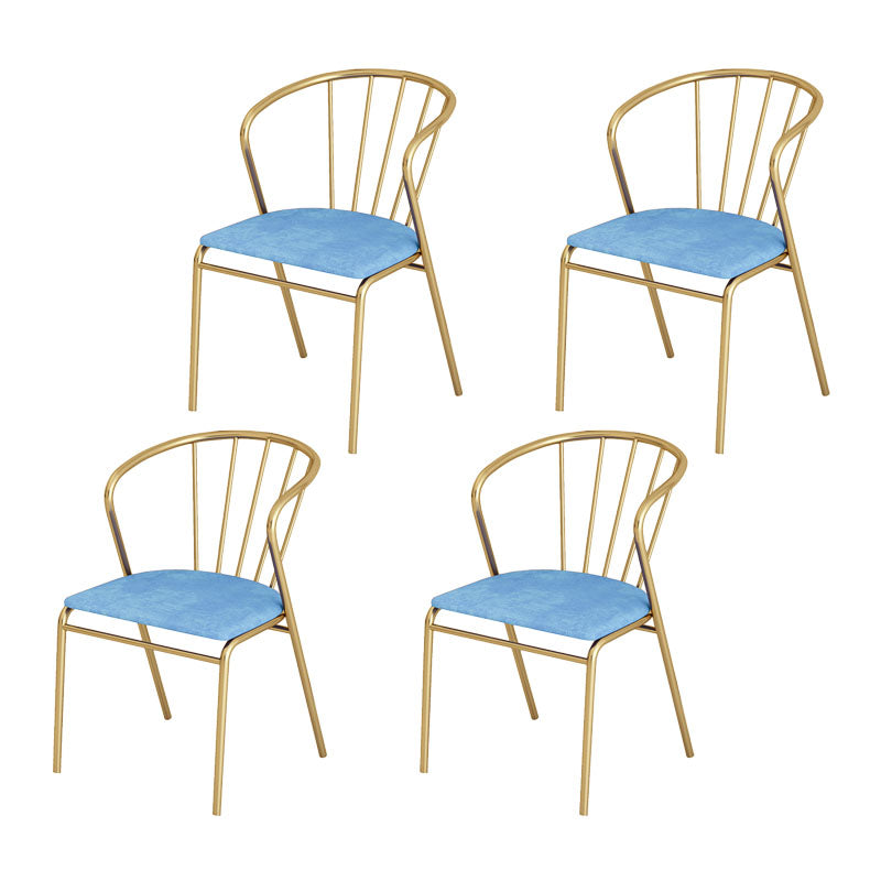 Sillas laterales traseras Windsor de estilo escandinavo Sillas de comedor tapizadas sin brazos