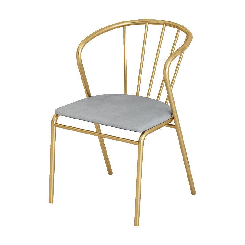 Scandinavian Style Windsor Back Side Chairs Upholstered Armless Dining Chairs