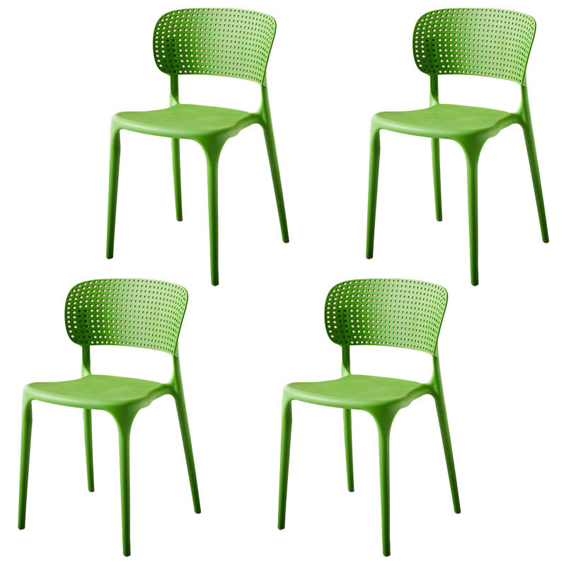 Stackable Plastic Home Side Chair Contemporary Open Back Dining Chair