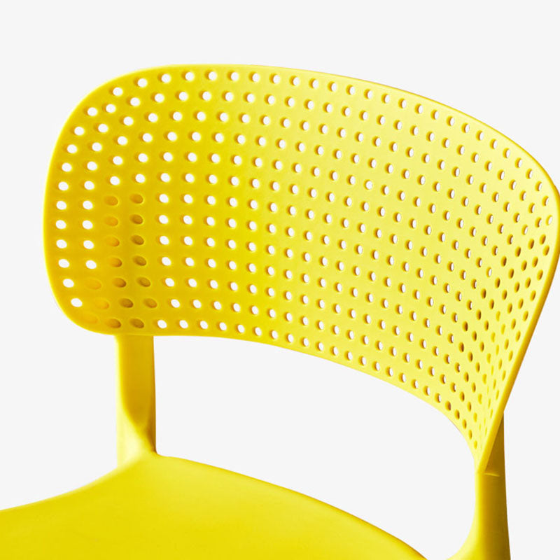 Silla lateral casera de plástico apilable Silla de comedor con respaldo abierto contemporáneo