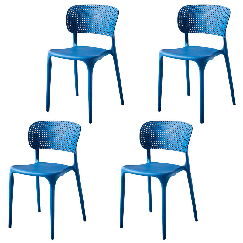 Stackable Plastic Home Side Chair Contemporary Open Back Dining Chair