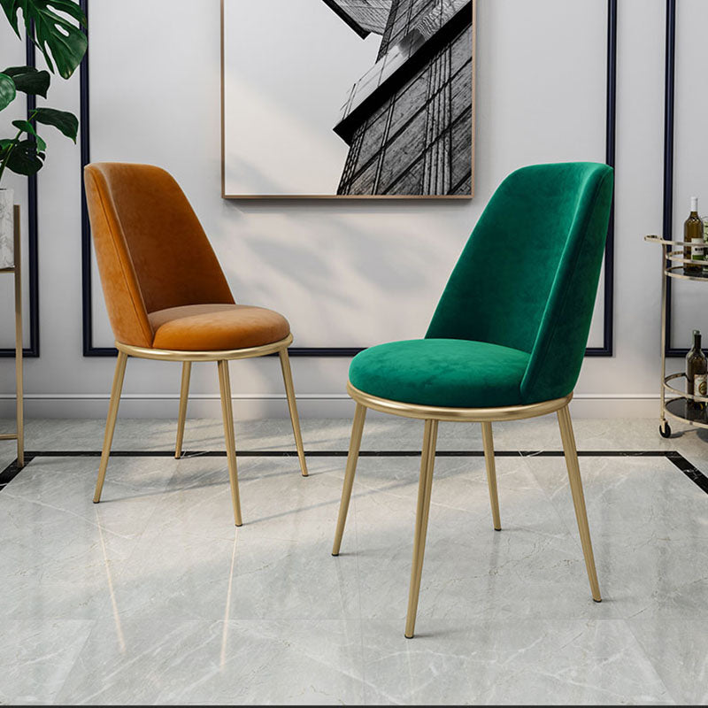 Sillas de comedor sin brazos con respaldo sólido de diseño escandinavo, silla lateral tapizada