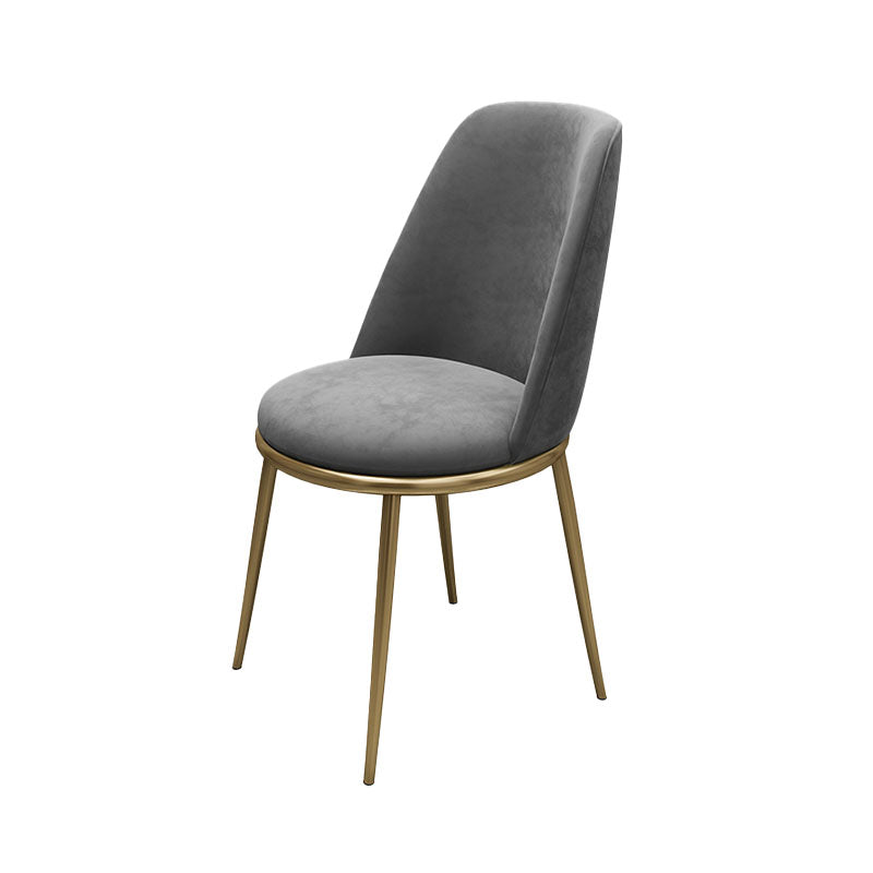 Scandinavian Design Solid Back Armless Dining Chairs Upholstered Dining Side Chair
