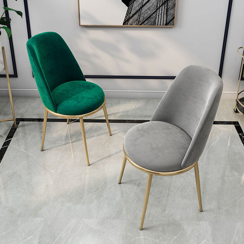 Sillas de comedor sin brazos con respaldo sólido de diseño escandinavo, silla lateral tapizada