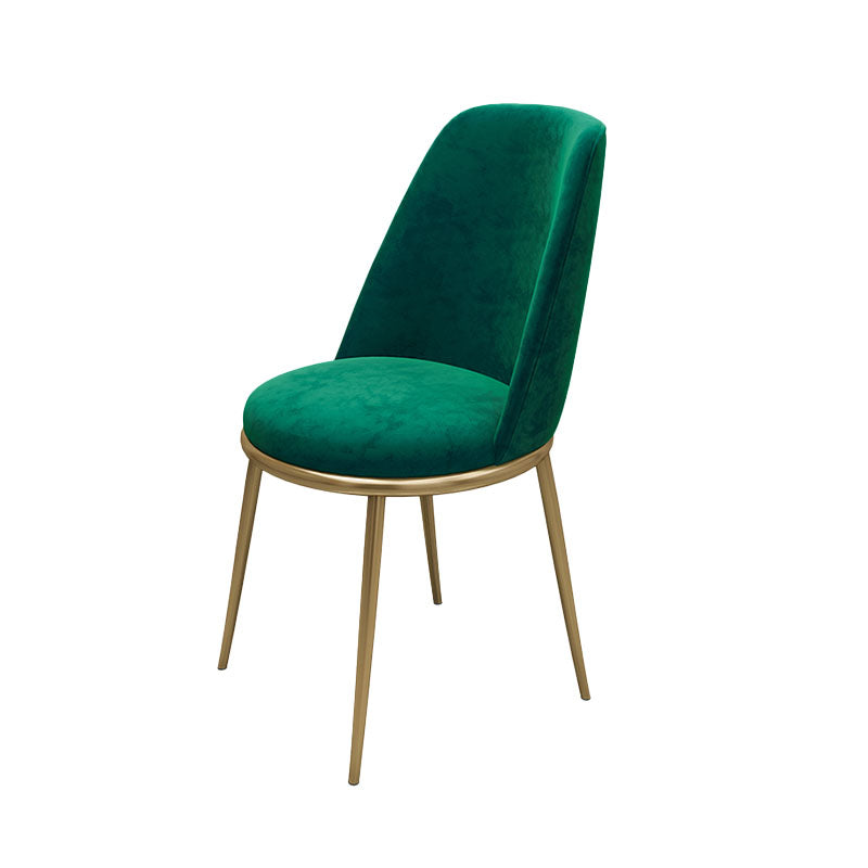 Scandinavian Design Solid Back Armless Dining Chairs Upholstered Dining Side Chair