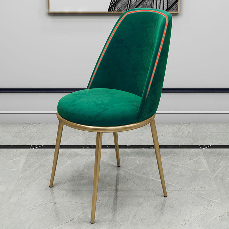 Sillas de comedor sin brazos con respaldo sólido de diseño escandinavo, silla lateral tapizada
