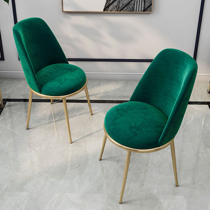 Sillas de comedor sin brazos con respaldo sólido de diseño escandinavo, silla lateral tapizada