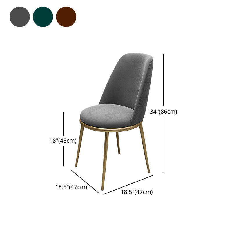 Sillas de comedor sin brazos con respaldo sólido de diseño escandinavo, silla lateral tapizada