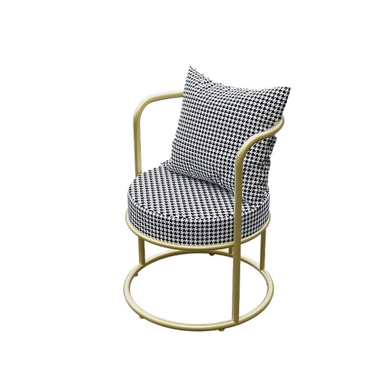 Scandinavian Design Open Back Dining Side Chairs Linen Fabric Dining Chair