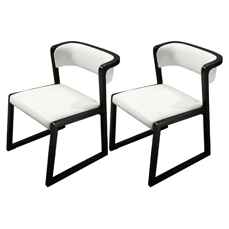 Contemporary Style Kitchen Wooden Dining Chair Open Back Dining Armless Side Chairs