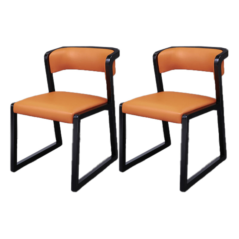 Contemporary Style Kitchen Wooden Dining Chair Open Back Dining Armless Side Chairs