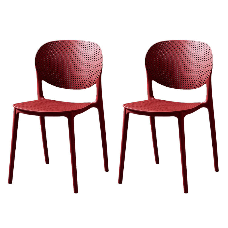 Silla lateral de comedor de cocina escandinava de plástico, silla con respaldo abierto