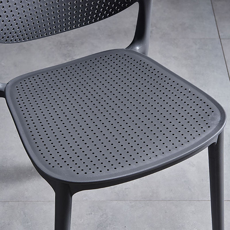 Silla lateral de comedor de cocina escandinava de plástico, silla con respaldo abierto