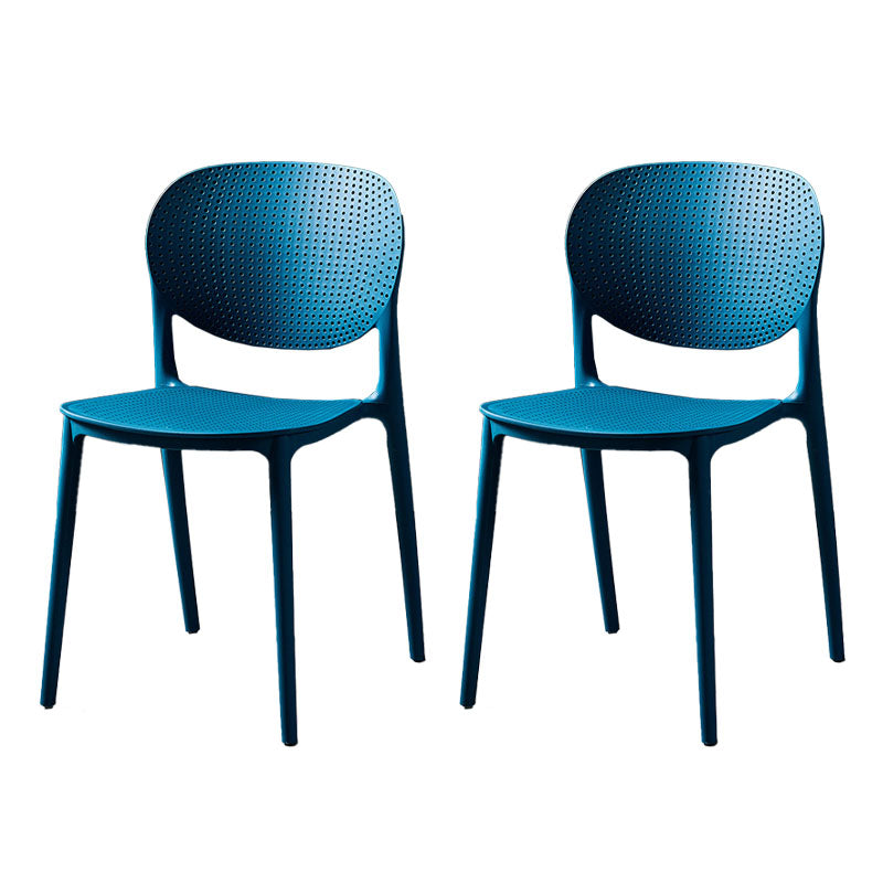 Silla lateral de comedor de cocina escandinava de plástico, silla con respaldo abierto