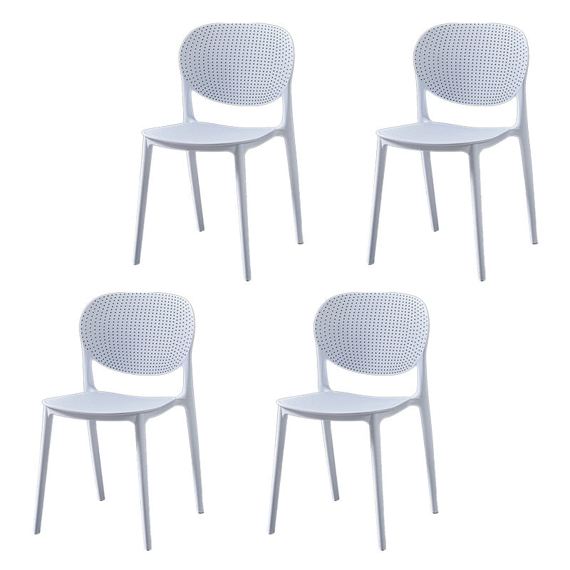 Silla lateral de comedor de cocina escandinava de plástico, silla con respaldo abierto