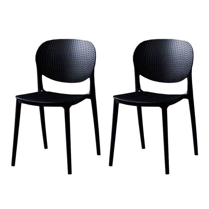 Silla lateral de comedor de cocina escandinava de plástico, silla con respaldo abierto