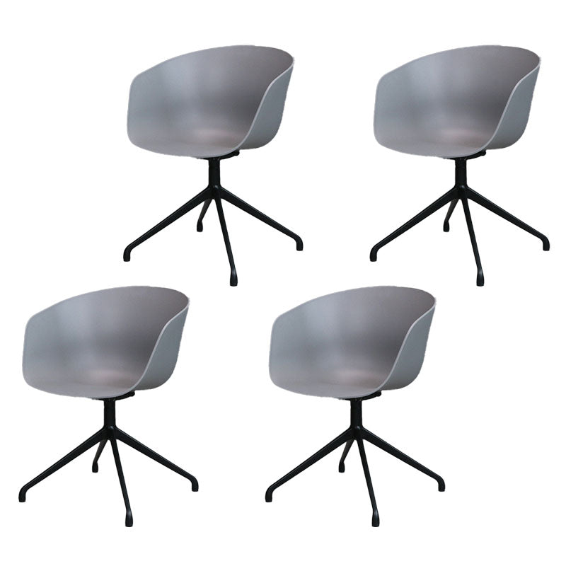 Silla de comedor de plástico giratoria con respaldo sólido moderno
