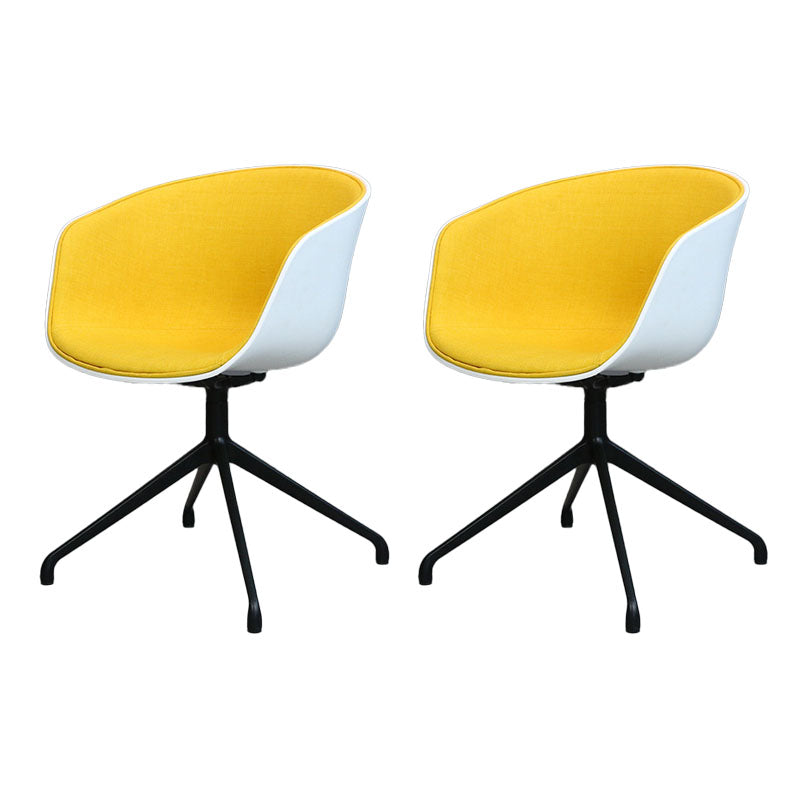Silla de comedor de plástico giratoria con respaldo sólido moderno