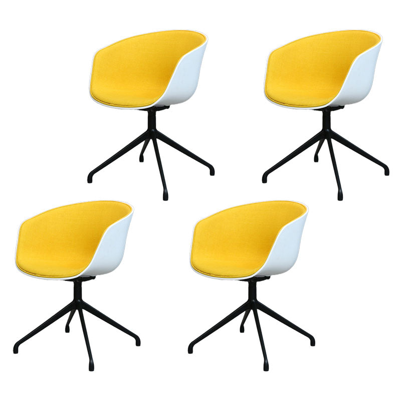 Silla de comedor de plástico giratoria con respaldo sólido moderno