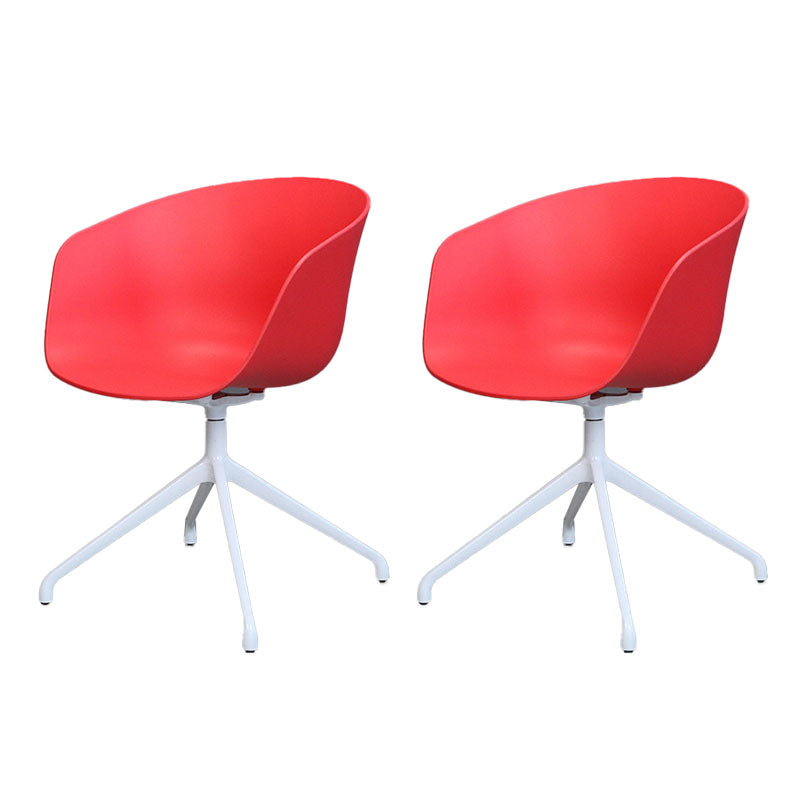 Silla de comedor de plástico giratoria con respaldo sólido moderno