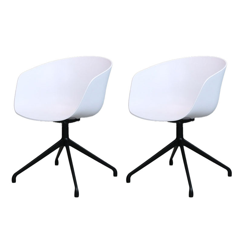 Silla de comedor de plástico giratoria con respaldo sólido moderno