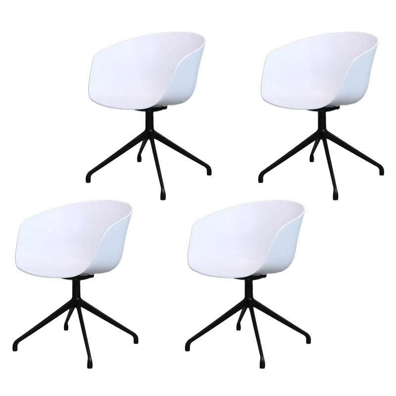 Silla de comedor de plástico giratoria con respaldo sólido moderno